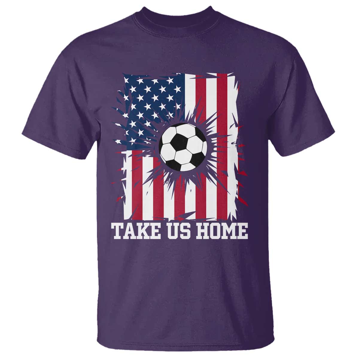 USA Soccer Game Day T Shirt Take Us Home TS12 Purple Print Your Wear