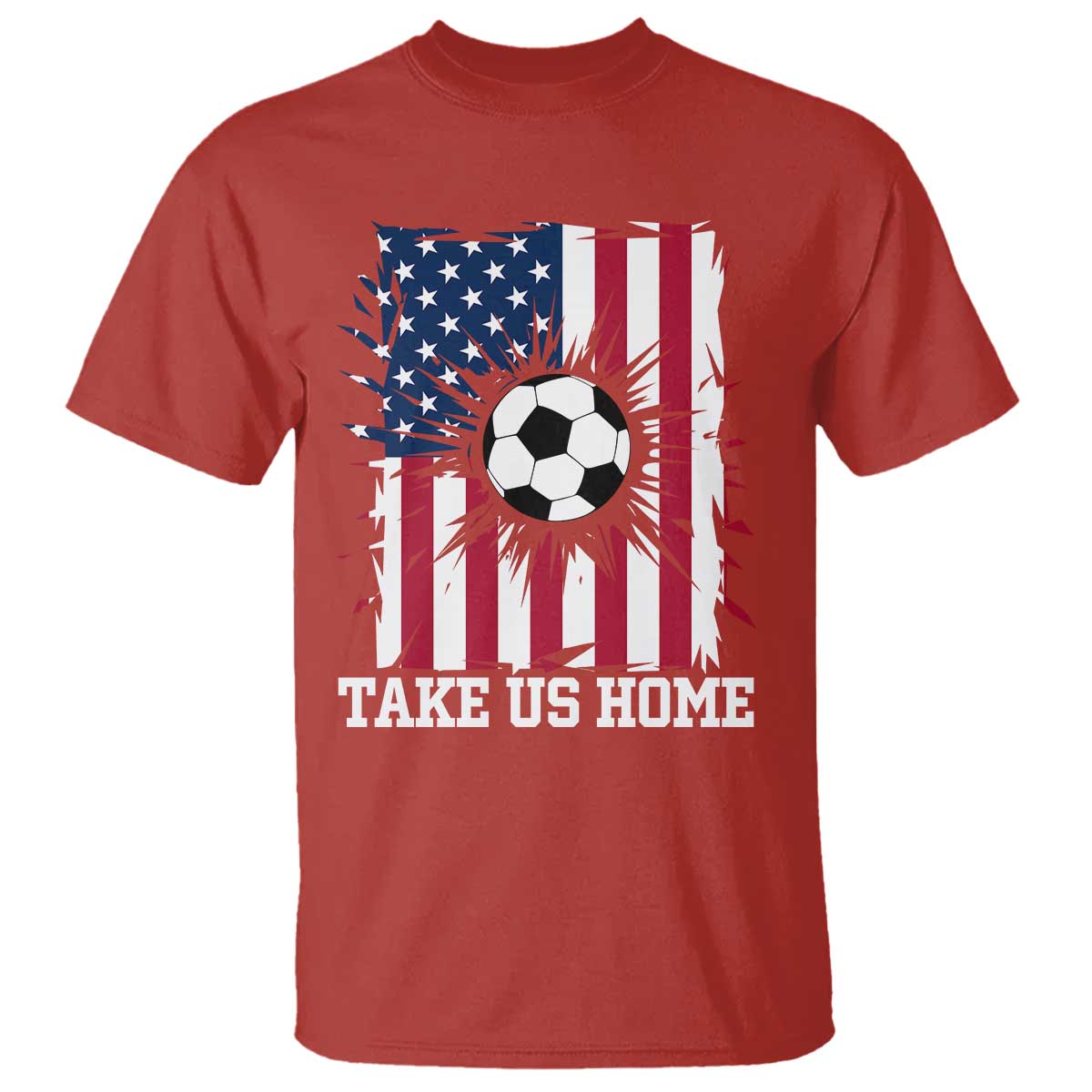 USA Soccer Game Day T Shirt Take Us Home TS12 Red Print Your Wear
