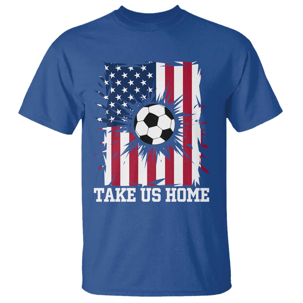 USA Soccer Game Day T Shirt Take Us Home TS12 Royal Blue Print Your Wear