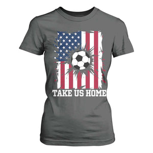 USA Soccer Game Day T Shirt For Women Take Us Home TS12 Dark Heather Print Your Wear