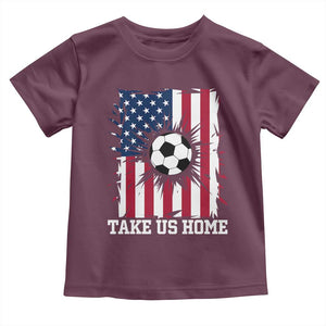 USA Soccer Game Day Toddler T Shirt Take Us Home TS12 Maroon Print Your Wear