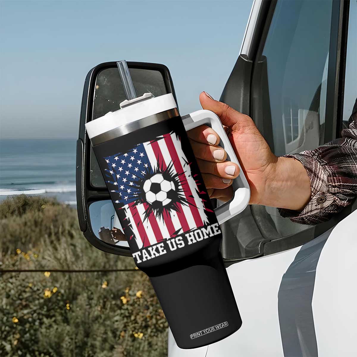 USA Soccer Game Day Tumbler With Handle Take Us Home TS12 Print Your Wear
