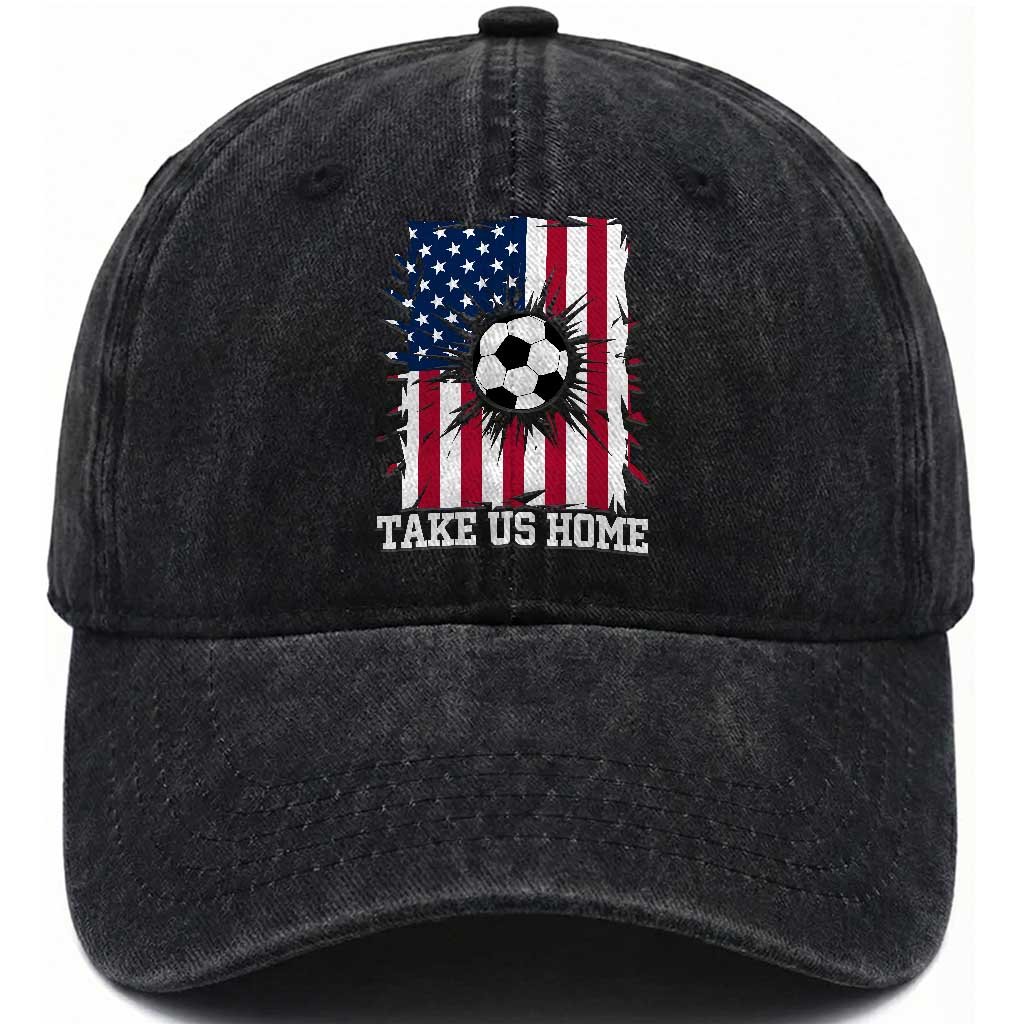 USA Soccer Game Day Washed Cotton Baseball Cap Take Us Home TS12 Print Your Wear