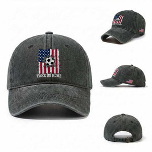 USA Soccer Game Day Washed Cotton Baseball Cap Take Us Home TS12 Washed Cap Universal Fit Dark Green Print Your Wear