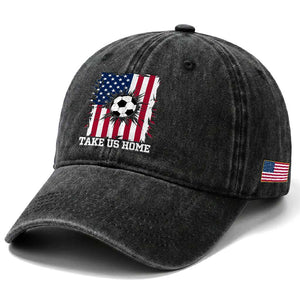 USA Soccer Game Day Washed Cotton Baseball Cap Take Us Home TS12 Print Your Wear