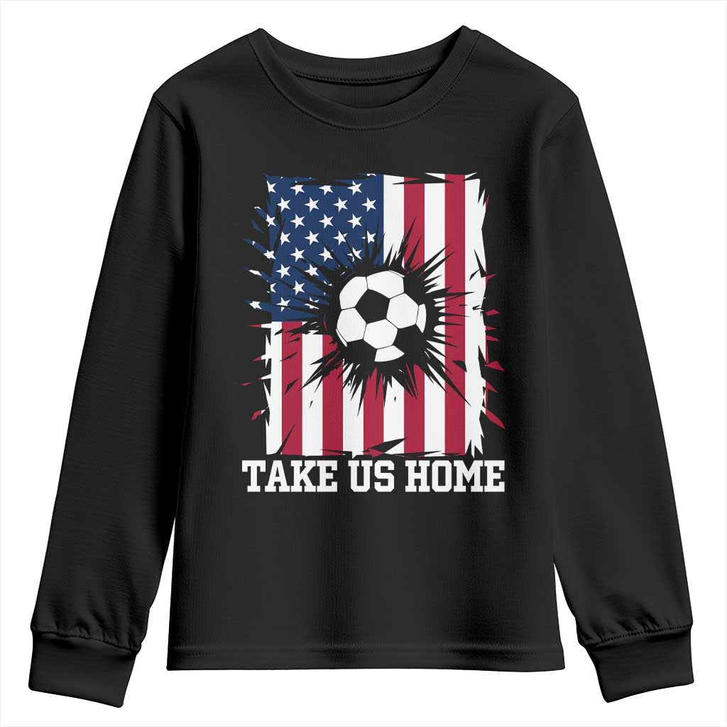 USA Soccer Game Day Youth Sweatshirt Take Us Home TS12 Black Print Your Wear