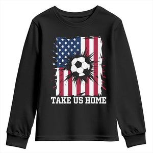 USA Soccer Game Day Youth Sweatshirt Take Us Home TS12 Black Print Your Wear