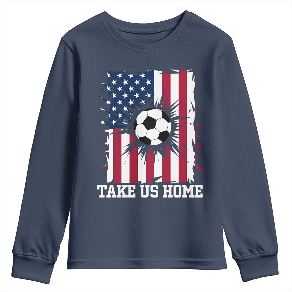 USA Soccer Game Day Youth Sweatshirt Take Us Home TS12 Navy Print Your Wear