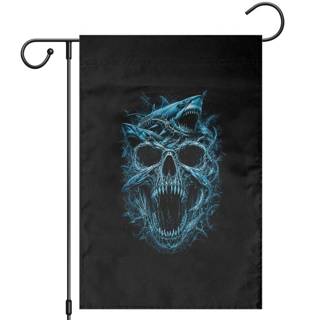 Vintage Great White Shark Skull Garden Flag Deep Sea Horror Art TS12 Black Print Your Wear