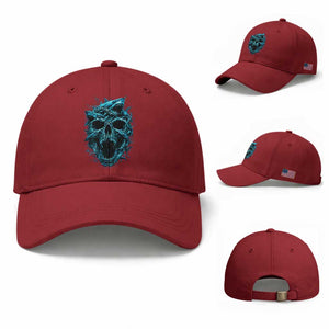Vintage Great White Shark Skull Baseball Cap Deep Sea Horror Art