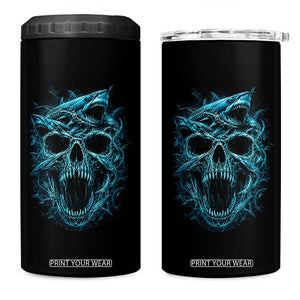 Vintage Great White Shark Skull 4 in 1 Can Cooler Tumbler Deep Sea Horror Art