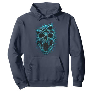 Vintage Great White Shark Skull Hoodie Deep Sea Horror Art