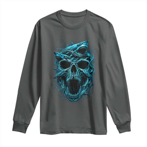 Vintage Great White Shark Skull Long Sleeve Shirt Deep Sea Horror Art