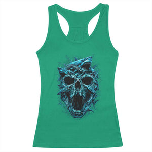 Vintage Great White Shark Skull Racerback Tank Top Deep Sea Horror Art