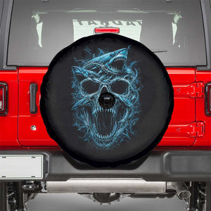 Vintage Great White Shark Skull Spare Tire Cover Deep Sea Horror Art