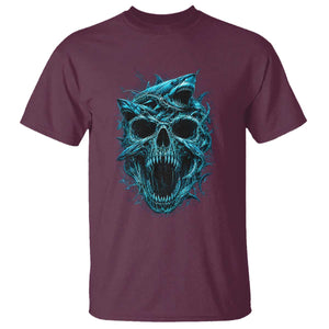 Vintage Great White Shark Skull T Shirt Deep Sea Horror Art