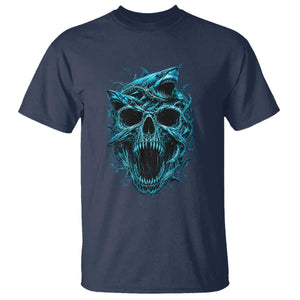 Vintage Great White Shark Skull T Shirt Deep Sea Horror Art