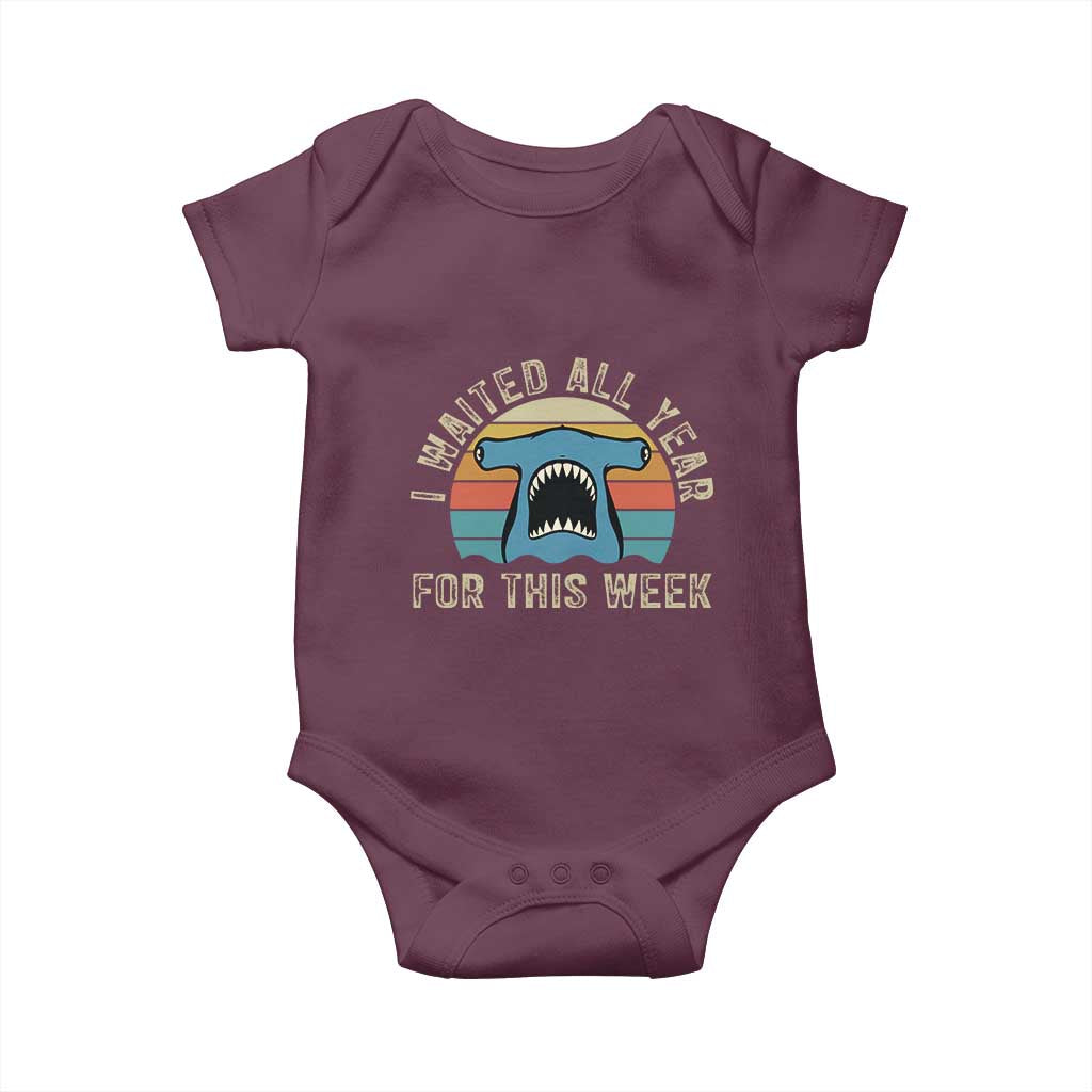 Hammerhead Shark Baby Onesie I Waited All Year For This Week Ocean Lover