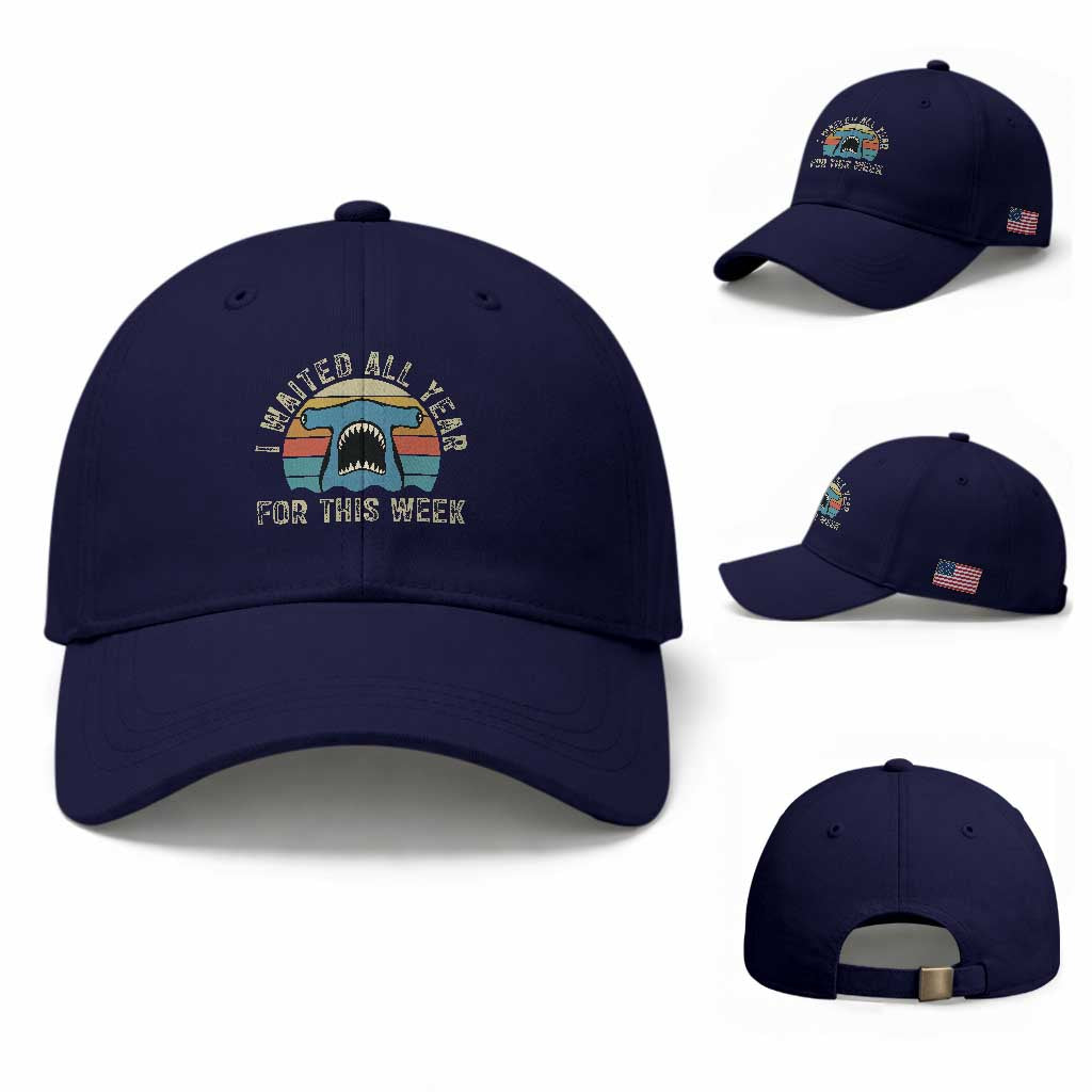 Hammerhead Shark Baseball Cap I Waited All Year For This Week Ocean Lover