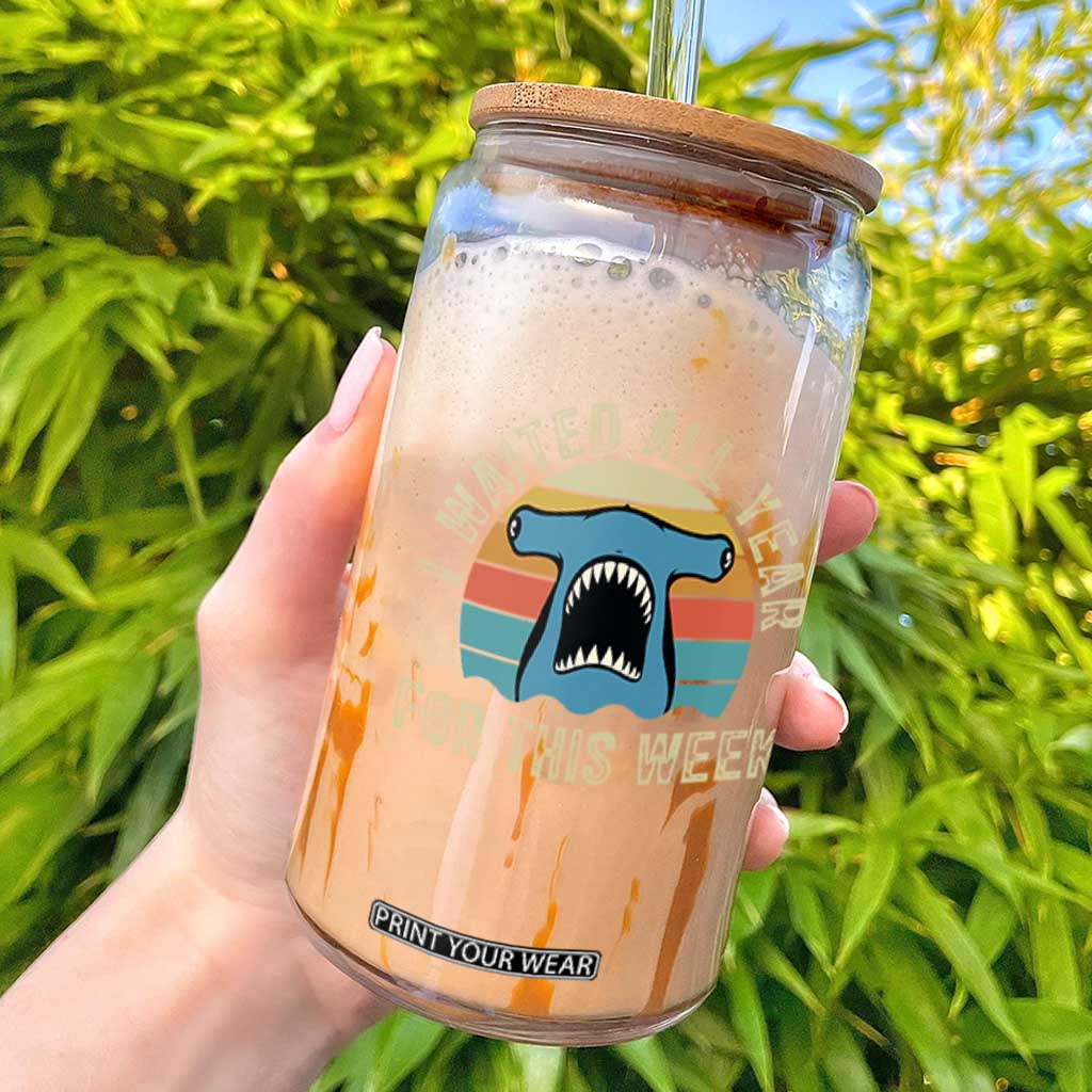 Hammerhead Shark Glass Can I Waited All Year For This Week Ocean Lover