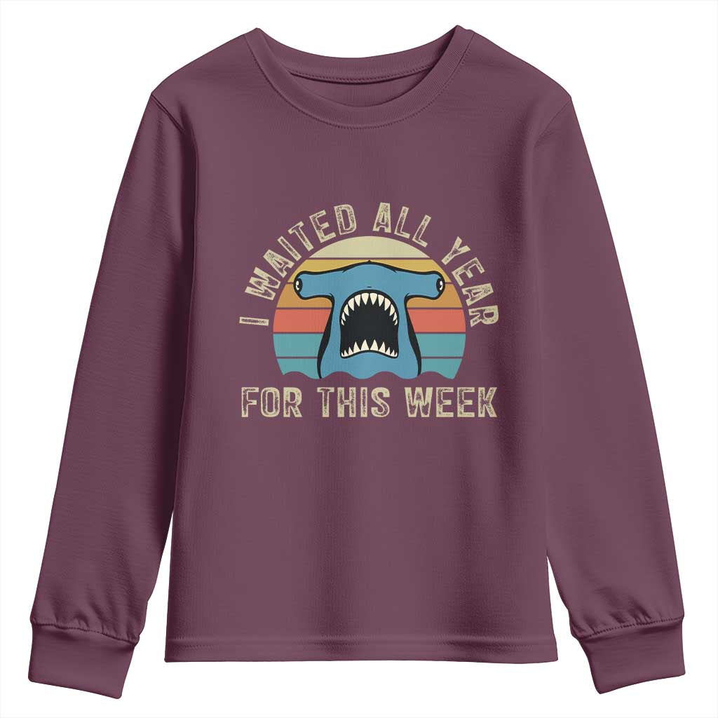 Hammerhead Shark Youth Sweatshirt I Waited All Year For This Week Ocean Lover