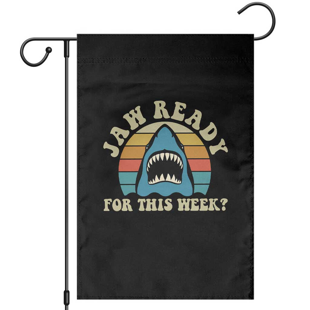 Jaw Ready For This Garden Flag Vintage Shark Lover Ocean Wildlife TS12 Black Print Your Wear