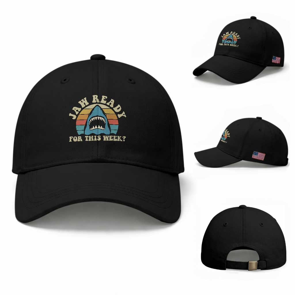 Jaw Ready For This Baseball Cap Vintage Shark Lover Ocean Wildlife