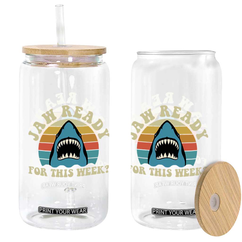 Jaw Ready For This Glass Can Vintage Shark Lover Ocean Wildlife