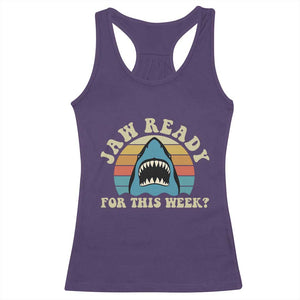 Jaw Ready For This Racerback Tank Top Vintage Shark Lover Ocean Wildlife