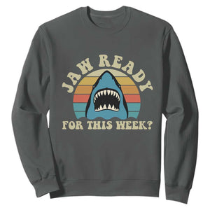 Jaw Ready For This Sweatshirt Vintage Shark Lover Ocean Wildlife