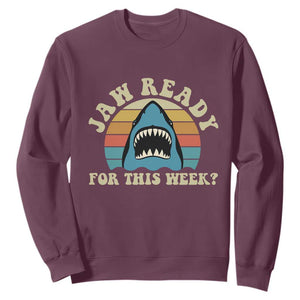 Jaw Ready For This Sweatshirt Vintage Shark Lover Ocean Wildlife