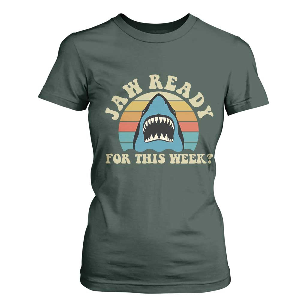 Jaw Ready For This T Shirt For Women Vintage Shark Lover Ocean Wildlife