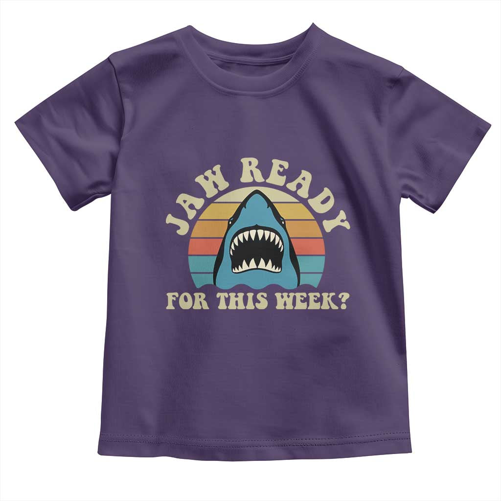 Jaw Ready For This Toddler T Shirt Vintage Shark Lover Ocean Wildlife