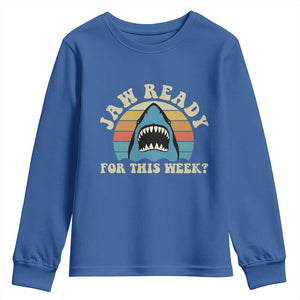 Jaw Ready For This Youth Sweatshirt Vintage Shark Lover Ocean Wildlife