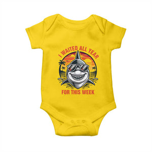 Funny Shark Summer Vacation Baby Onesie I Waited All Year For This Week