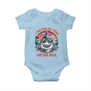 Funny Shark Summer Vacation Baby Onesie I Waited All Year For This Week