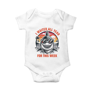 Funny Shark Summer Vacation Baby Onesie I Waited All Year For This Week