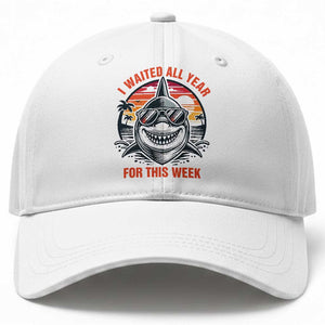 Funny Shark Summer Vacation Baseball Cap I Waited All Year For This Week