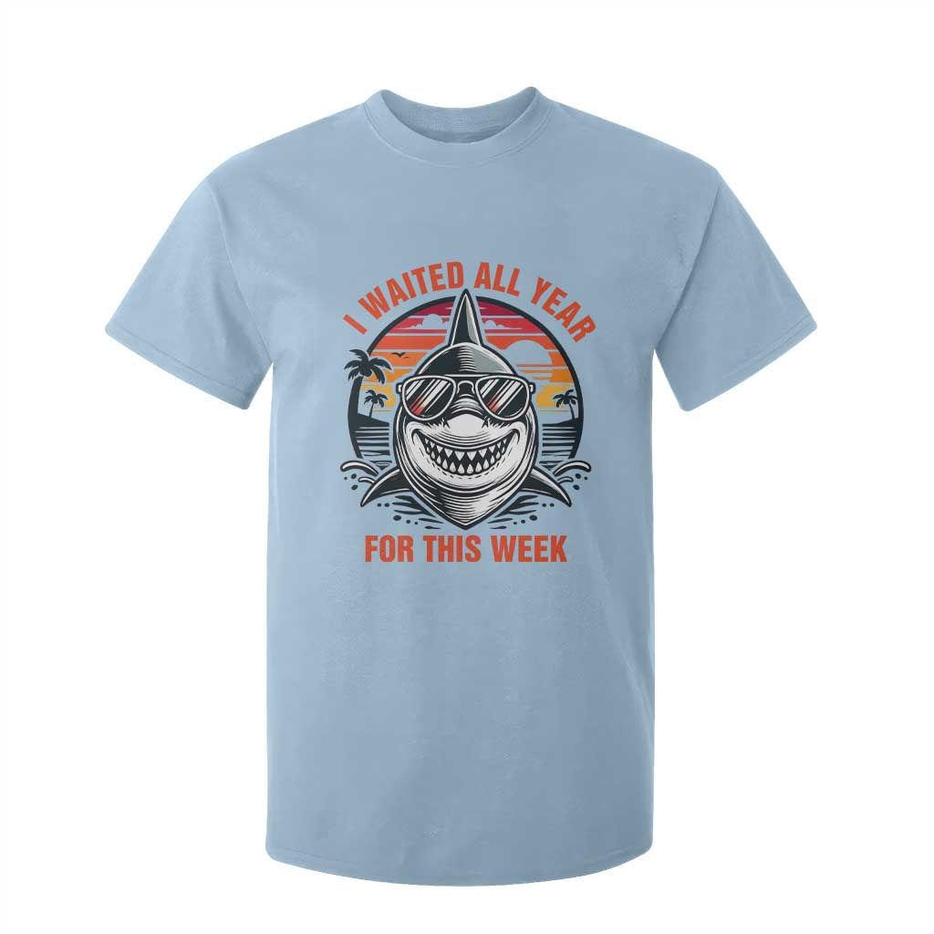Funny Shark Summer Vacation T Shirt For Kid I Waited All Year For This Week
