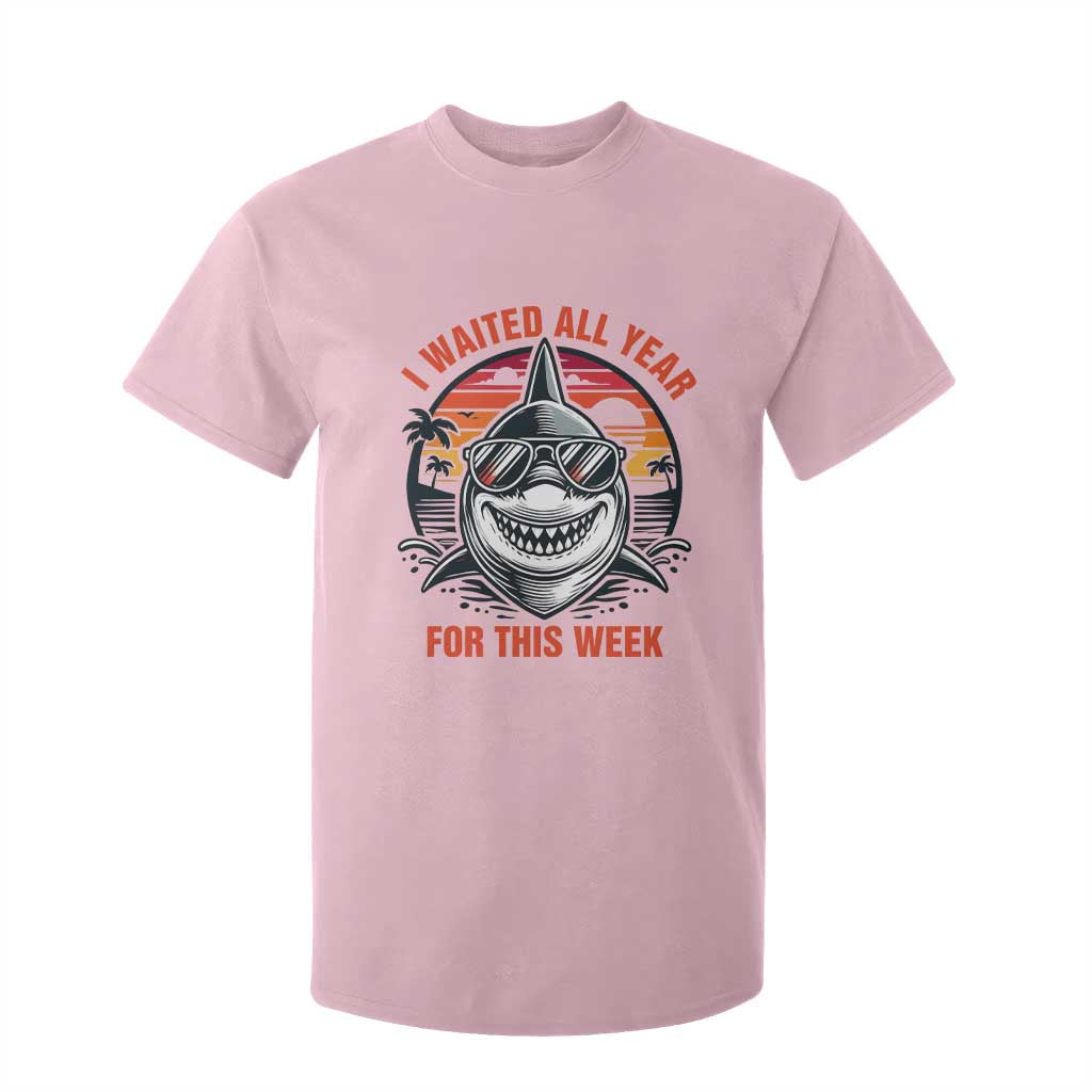 Funny Shark Summer Vacation T Shirt For Kid I Waited All Year For This Week
