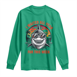 Funny Shark Summer Vacation Long Sleeve Shirt I Waited All Year For This Week