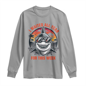 Funny Shark Summer Vacation Long Sleeve Shirt I Waited All Year For This Week