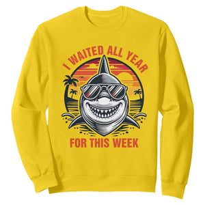 Funny Shark Summer Vacation Sweatshirt I Waited All Year For This Week