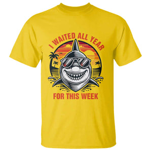 Funny Shark Summer Vacation T Shirt I Waited All Year For This Week