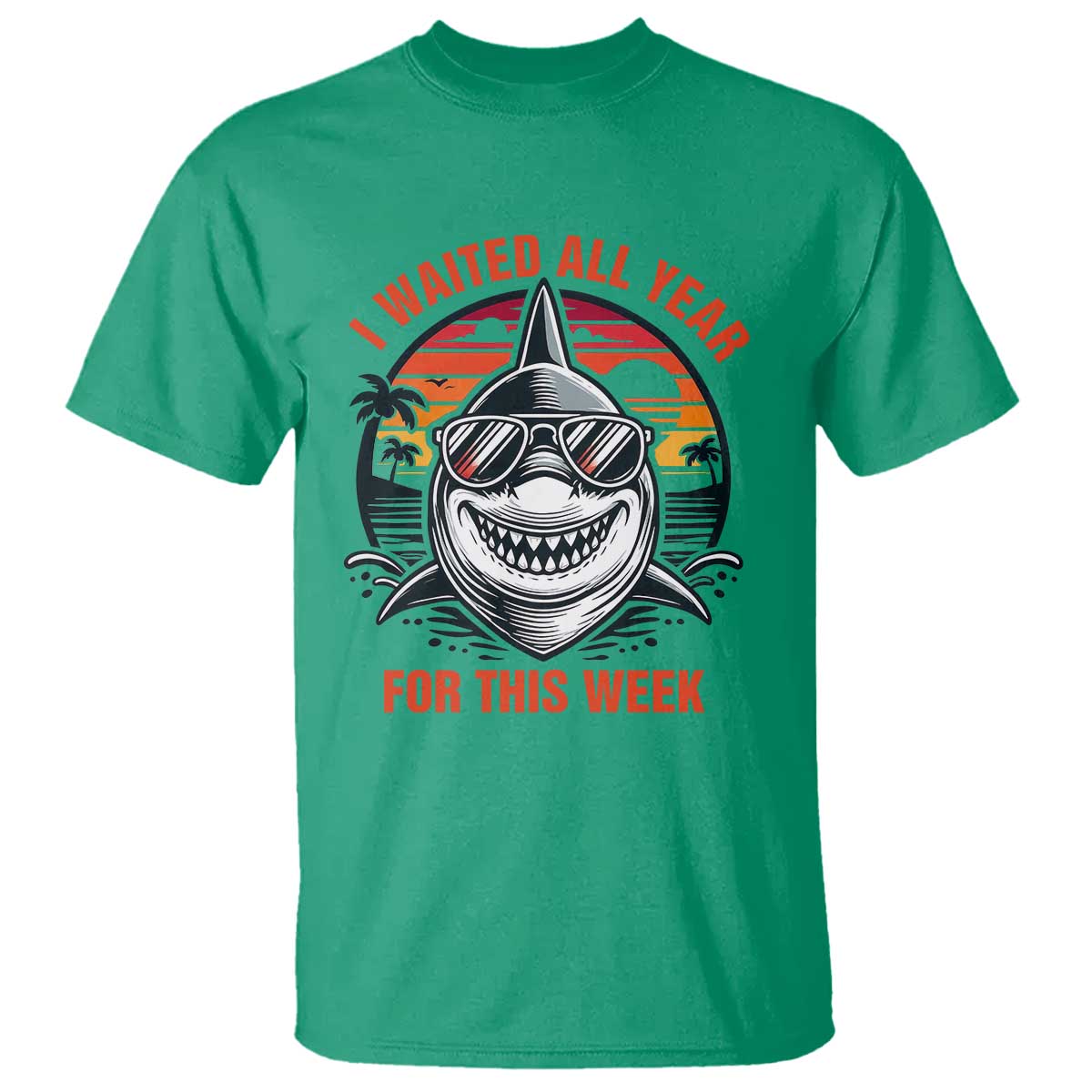 Funny Shark Summer Vacation T Shirt I Waited All Year For This Week