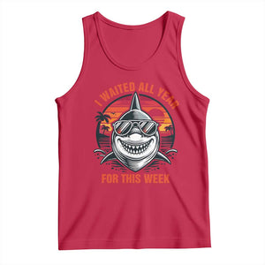Funny Shark Summer Vacation Tank Top I Waited All Year For This Week