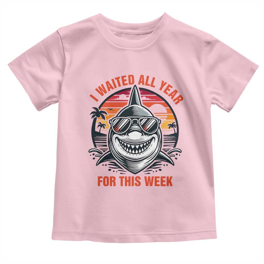Funny Shark Summer Vacation Toddler T Shirt I Waited All Year For This Week