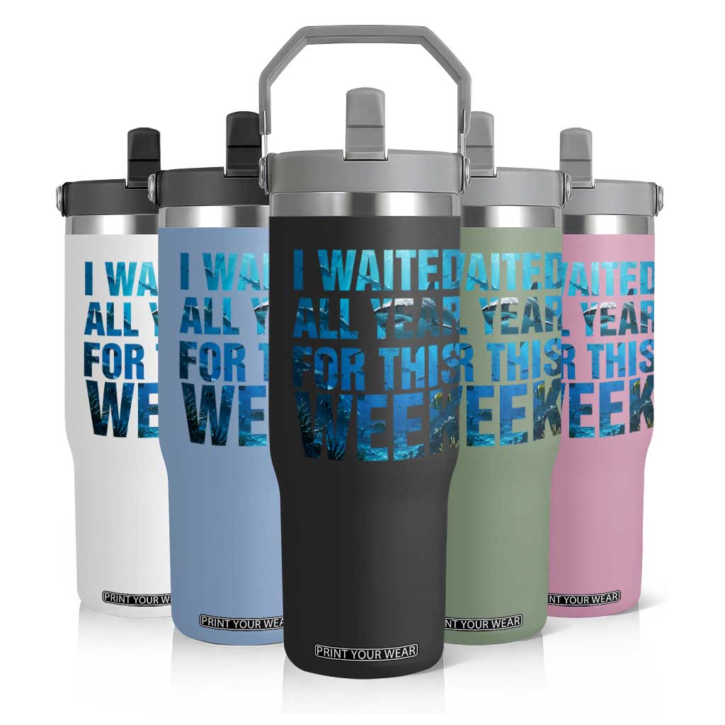 Shark Lover Week Gift Flip Straw Tumbler I Waited All Year For This Week
