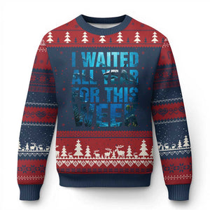 Shark Lover Week Gift Ugly Christmas Sweater I Waited All Year For This Week