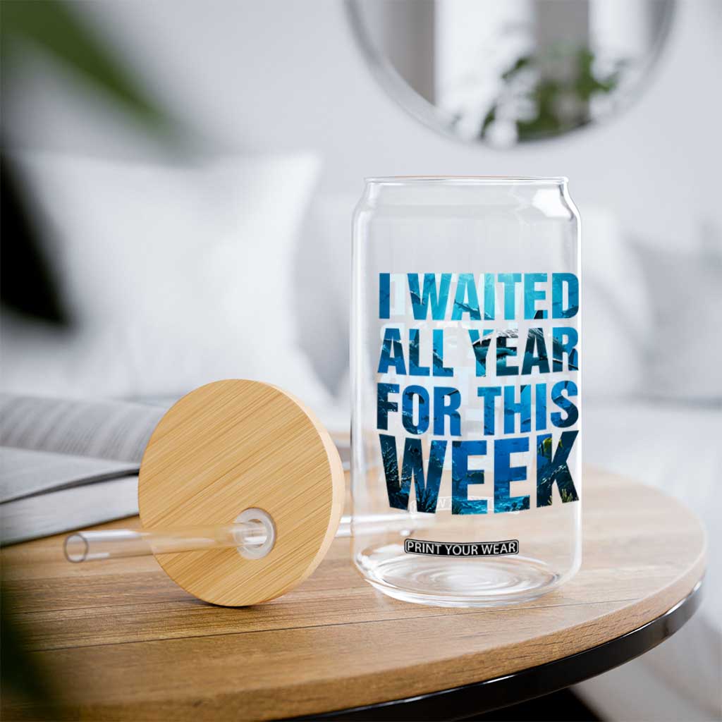 Shark Lover Week Gift Glass Can I Waited All Year For This Week